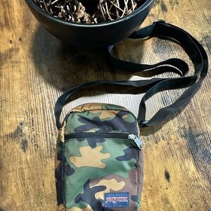 Jansport Green and Brown Belt Bag Camouflage